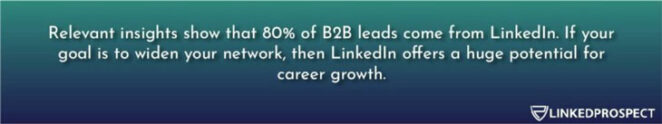 Relevant insights show that 80% of B2B leads come from LinkedIn