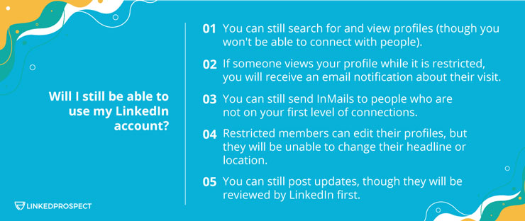 Will you still able to use your restricted account in LinkedIn?