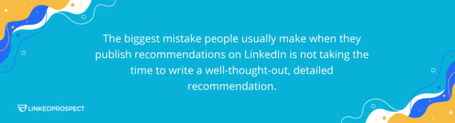 What To Avoid When Publishing LinkedIn Recommendation 